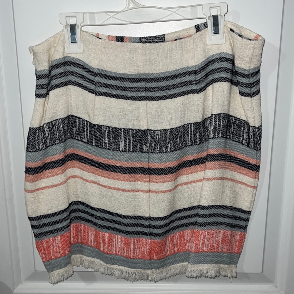 Fringe Striped Mini Skirt